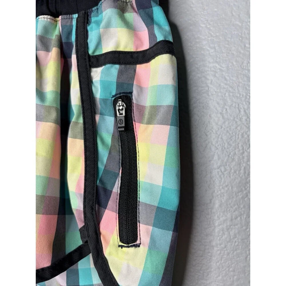 Lululemon Run: Speed Short *2-way Stretch Wee Wheezy Check Bleached Coral Size 6